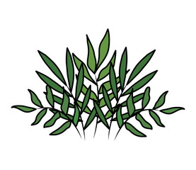 branches with leafs plants decorative icon