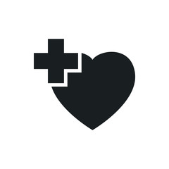 Obraz premium heart cross vector icon