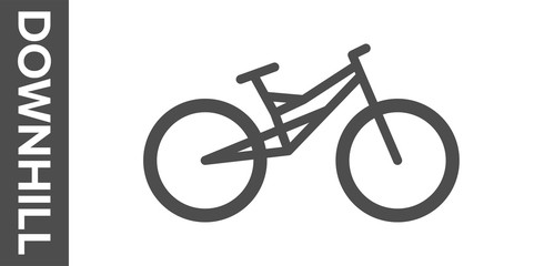 Downhill bike silhouette. Vector flat icon.
