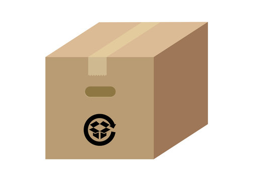 ケアマーク リサイクルマークのロゴのダンボール 荷造りされた段ボールのイラスト Stock ベクター Adobe Stock