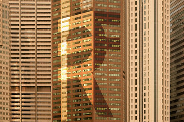 Fototapeta na wymiar Skyscrapers walls