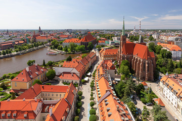 Naklejka premium Wroclaw in Poland. City panorama. View from above