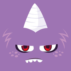 Purple monster cartoon design icon vector ilustration