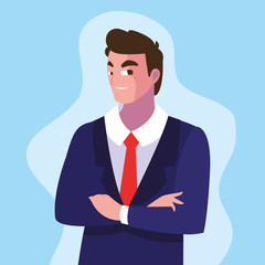 Businessman avatar cartoon design icon vector ilustration