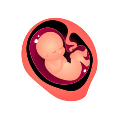 Baby dreaming in mother tummy, woman pregnancy period