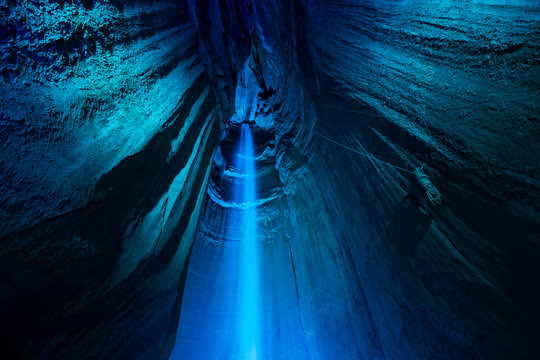 Ruby Falls. Waterfall in cave. Tennessee. USA. 