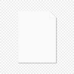 blank sheet of paper with curved edge