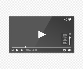 online video player on a transparent background