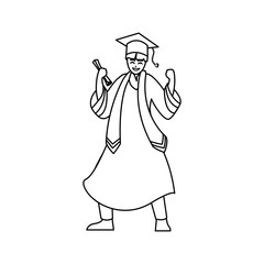 happy student boy graduated celebrating