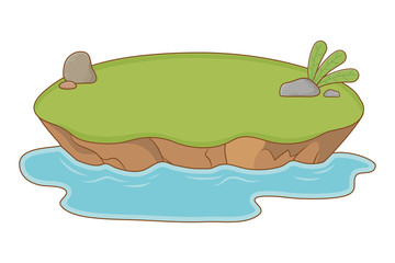 Landscape of piece of park and lake design vector illustration