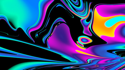 Creative fluid colors backgrounds. Trendy Vibrant Fluid Colors. 3d render - obrazy, fototapety, plakaty