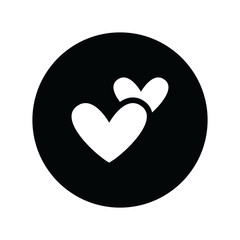 Two hearts icon, vector isolated love symbol. Double heart button.