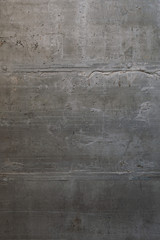 grunge background: rough concrete wall with cracks and dents, traces of formwork