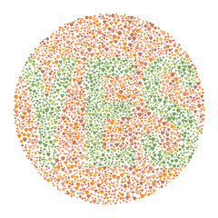 Daltonism Ishihara Test Red and Green Word YES