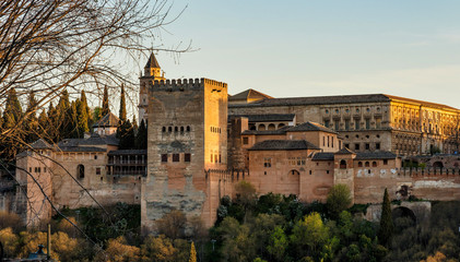 Obraz na płótnie Canvas View of Alhambra Palace in Granada, Spain in Europe
