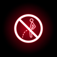Forbidden pissing icon in red neon style. Can be used for web, logo, mobile app, UI, UX