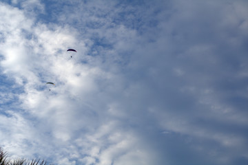 motorized paraglider,light, fly, high,space, outdoors, beautiful,view, clear,atmosphere, fluffy,cloudscape, air,  