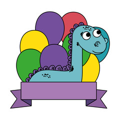 cute diplodocus with balloons helium frame