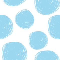 Seamless abstract pattern with hand-drawn circles.