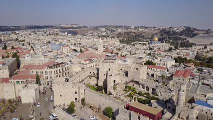 Aerial of Tower of David and Christian Quarter. Jerusalem. DJI-0041-01