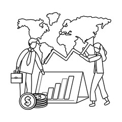 Businessman and businesswoman avatar design vector illustration