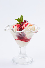ice cream with berry jam