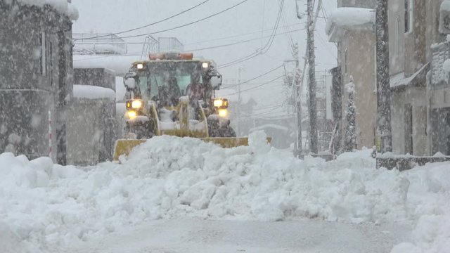 Snowplow Clears Huge Amount Of Snow From Road During Blizzard - 17