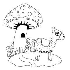 Medieval horse of fairytale design vector illustration