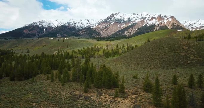 Idaho Sun Valley Mountains Sawtooth Forest Aerial