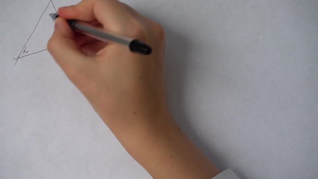 Writing of mathematical formulas on paper.	Work of the mathematician.