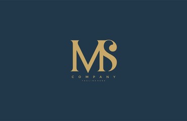 Elegant MS Letter Linked Monogram Logo Design