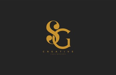Elegant SG Letter Linked Monogram Logo Design