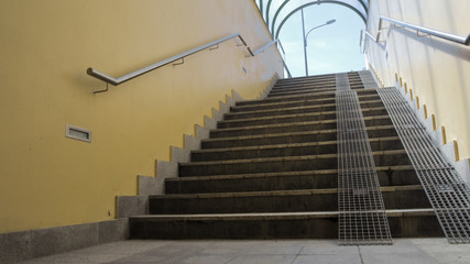 Fototapeta premium Stairs in a public underground passage in Gdansk, Poland