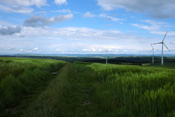 Windpark in der Eifel bei Düngenheim-Gamlen - Stockfoto