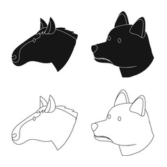 Isolated object of agriculture and breeding icon. Set of agriculture and organic  stock symbol for web.