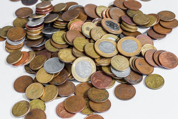 Heap of real coins, Brazilian currency