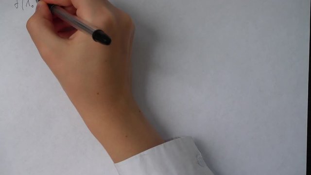 Writing of mathematical formulas on paper.	Work of the mathematician.