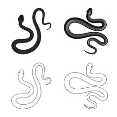 Vector design of mammal and danger sign. Set of mammal and medicine vector icon for stock.