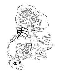 Medieval dragon of fairytale design vector illustration