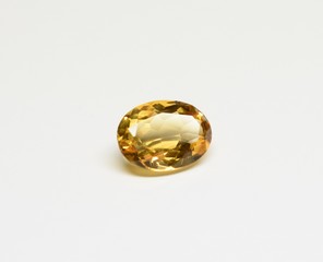 Citrine facet cut gemstone