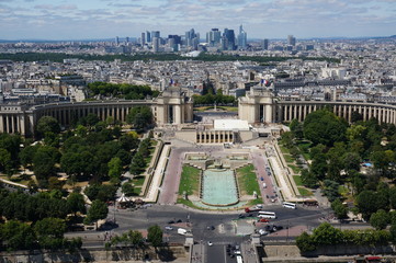 top view of Paris from the height of the Eiffel tower