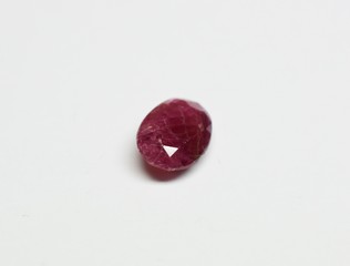 Ruby facet cut gemstone