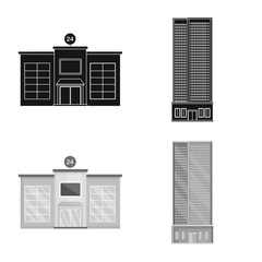 Vector illustration of municipal and center icon. Collection of municipal and estate   vector icon for stock.