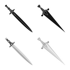 Vector illustration of game  and armor  logo. Collection of game  and blade  stock vector illustration.
