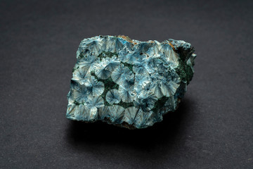 Piece of Shattuckite mineral from Congo with fibrous acicular crystals. A copper silicate hydroxide mineral that crystallizes in the orthorhombic – dipyramidal crystal system.