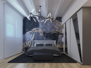 Interior of a bedroom 3d rendering