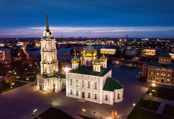Night view of Kremlin and the Assumption Church in Tula