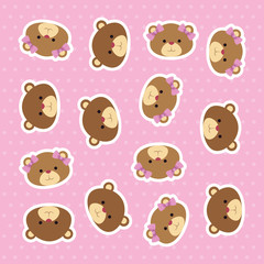 cutte little bears teddies couple pattern