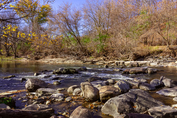 Fototapeta na wymiar A little creek in the autumn