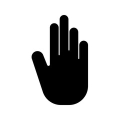 Stop hand icon flat vector illustration design